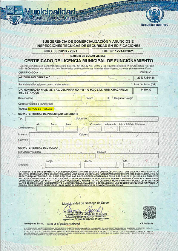 Licencia Funcionamiento